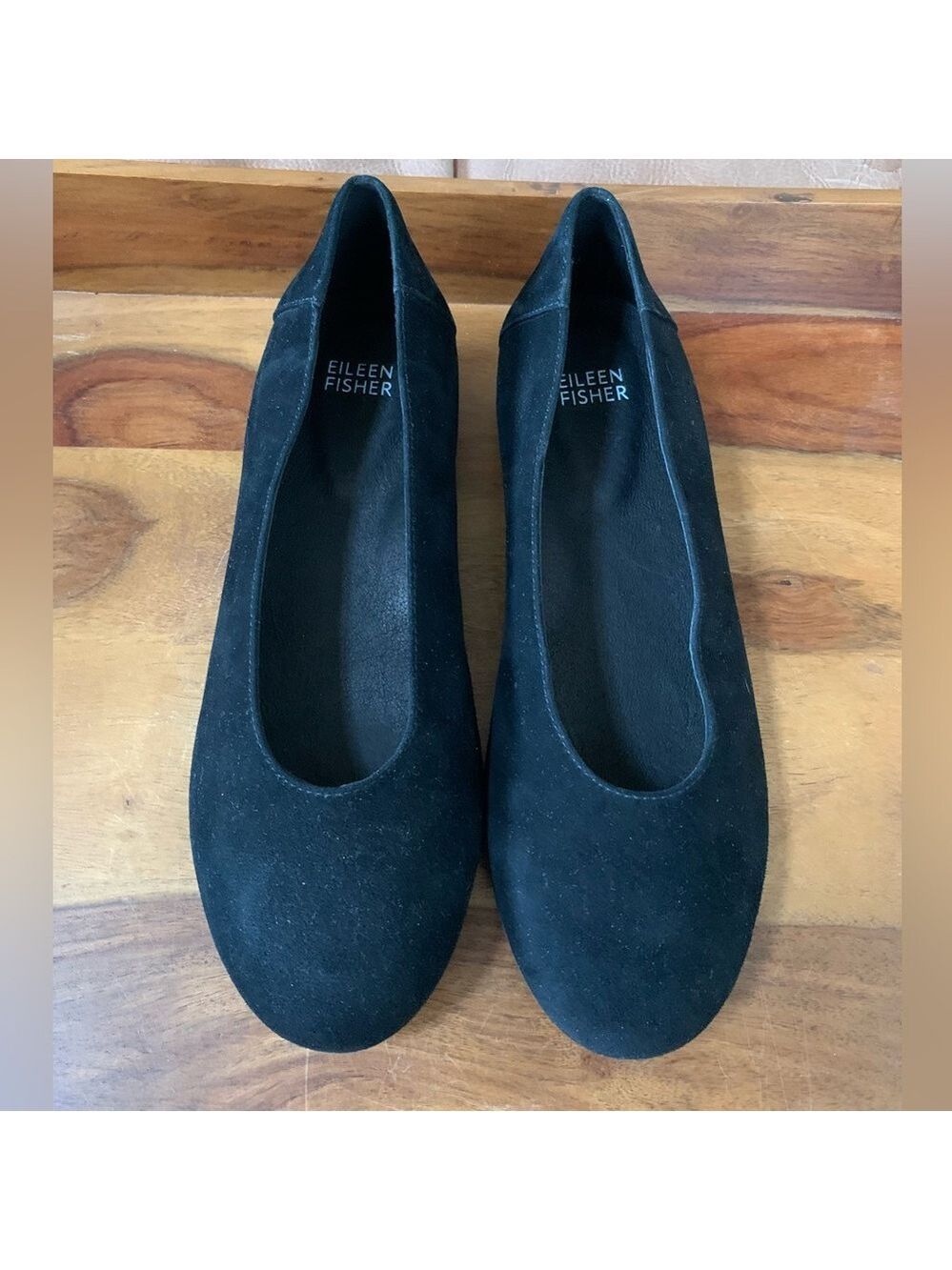 Eileen Fisher Women's Black Suede Flats